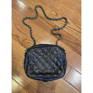 RACHEL By Rachel Roy Black Faux Leather Quilted Chain Bag